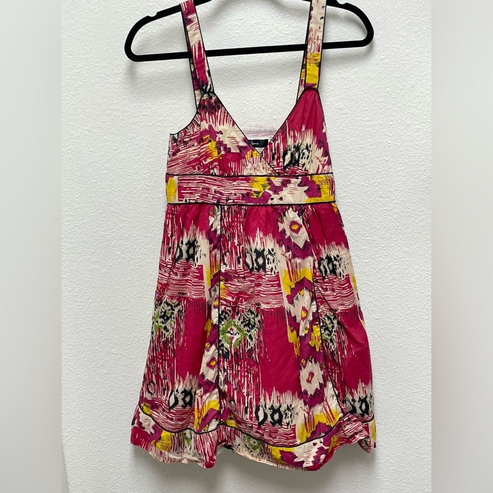 Pepe Jeans London Medium Pink and Yellow Southwestern Sundress Fully Lined